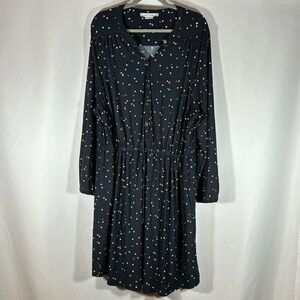 Penningtons Black Polkadot Long Sleeve Midi Dress